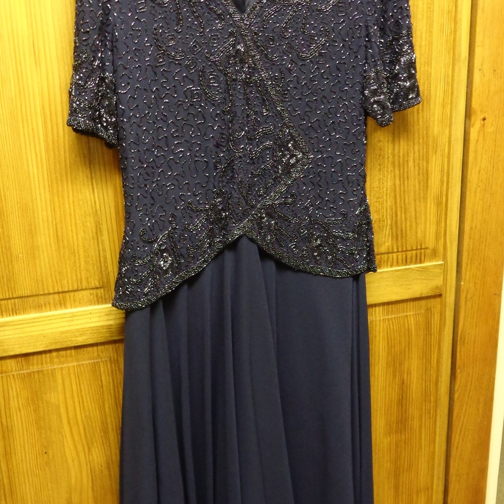 LAURENCE KAZAR  NY fancy BEADED DRESS L